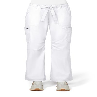 Koi Women's Tall Lindsey Ultra Comfortable Cargo Style Scrub Pants Sizes, White, Small/Tall