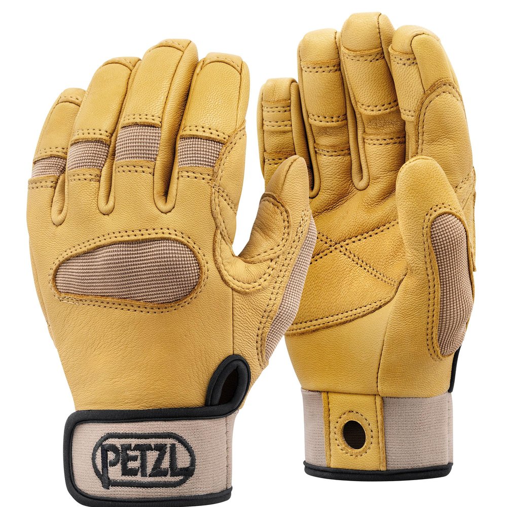 PETZL CORDEX PLUS Gloves - Lightweight, Breathable Leather Belay Gloves for Climbing and Rappelling - Tan - M