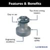 Lewmar Ocean Self Tailing Winch 30CST Two Speed in Aluminum  Two speed size 30 winch, gear ratio 2.1:1 in 1st gear; 4.2:1 in 2nd gear, power ratio 15.8:1, measures 5-7/16" base diameter x 5-3/4" tall view 3