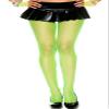 Fishnet Seamless Pantyhose, Neon Green, Rave, Glow in the Dark view 1