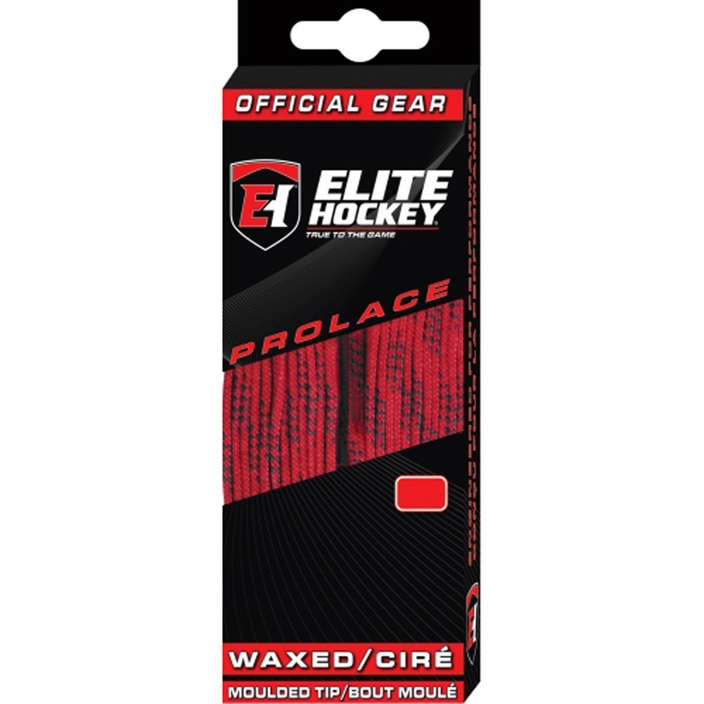 Elite Hockey Prolace Waxed Hockey Laces (Red, 108")