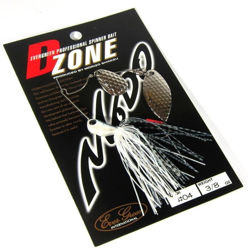 Evergreen #04 Spinnerbait D-Zone Tandem Willow Leaf 3/8 oz Super White