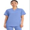 Cherokee Scrub Top for Women & Men, V-Neck Tuckable Medical Shirt with 1 Chest Pocket & ID Loop - WW625, XL, Ciel Blue view 1