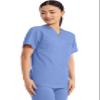 Cherokee Scrub Top for Women & Men, V-Neck Tuckable Medical Shirt with 1 Chest Pocket & ID Loop - WW625, XL, Ciel Blue view 4