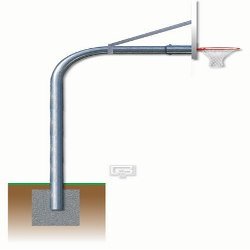 Gared 4 1/2" O.D. Front Mount Gooseneck Post with 4' Extension and Braces