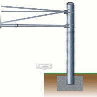 Gared 5 9/16" O.D. Front Mount Adjustable Straight Post