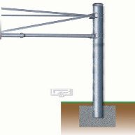 Gared 5 9/16" O.D. Front Mount Adjustable Straight Post