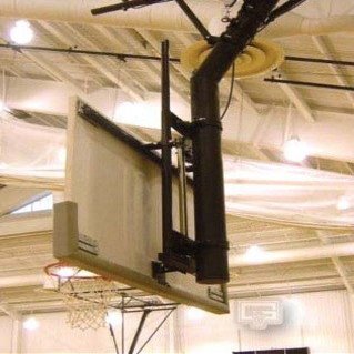 Gared Manual Single Post Adjust-A-Goal for 6 5/8" Diameter Single Post for Fan-Shape Backboard with 35" x 20" Board Mounting
