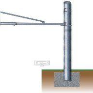 Gared 4 1/2" O.D. Rear Mount Adjustable Straight Post with 4' Adjustable Extension Arm