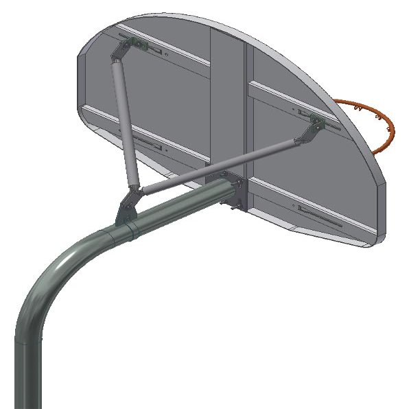Gared 4 1/2" O.D. Front Mount Gooseneck Post with 5' Extension and Braces