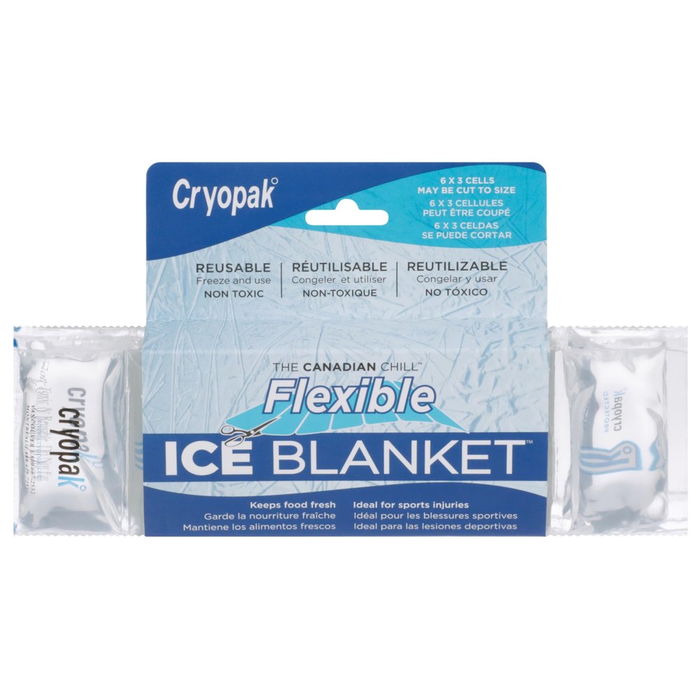 Cryopak Flexible Reusable Ice Packs for Cooler, Cold Therapy or Lunch Boxes, Alternative to Ice Cube Trays and Cut to Size First Aid Packs for Injuries, (8.80 3.10 in)