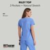 Grey's Anatomy Women's Junior Fit 3 Pocket Mock Wrap Scrub Top, Ceil Blue, Small view 4