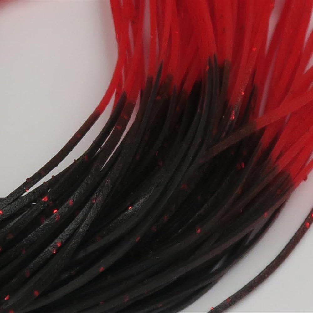 Hareline Fly Tying Crazy Legs, Tipped - Black/Red