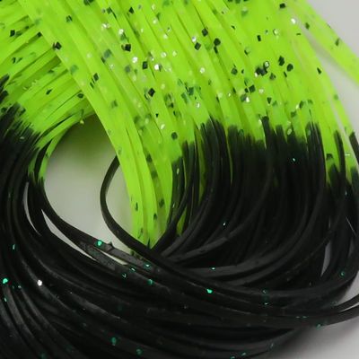 Hareline Fly Tying Crazy Legs, Tipped - Black/Yellow Chartreuse