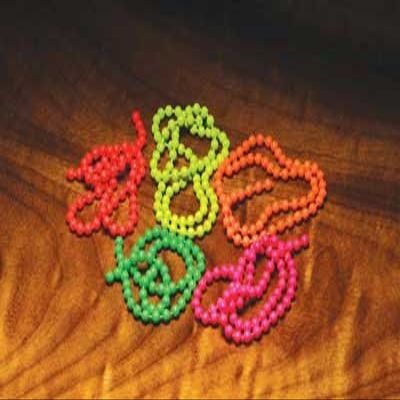 Hareline Fly Tying Bead Chain Eyes - Medium, Fl. Orange