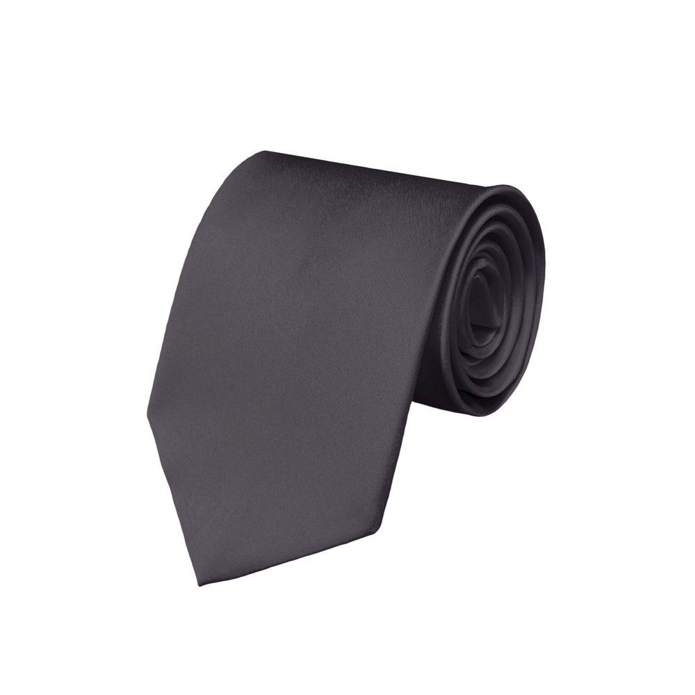 Tieguys Solid Dark Gray color Formal Tie Satin Neckties
