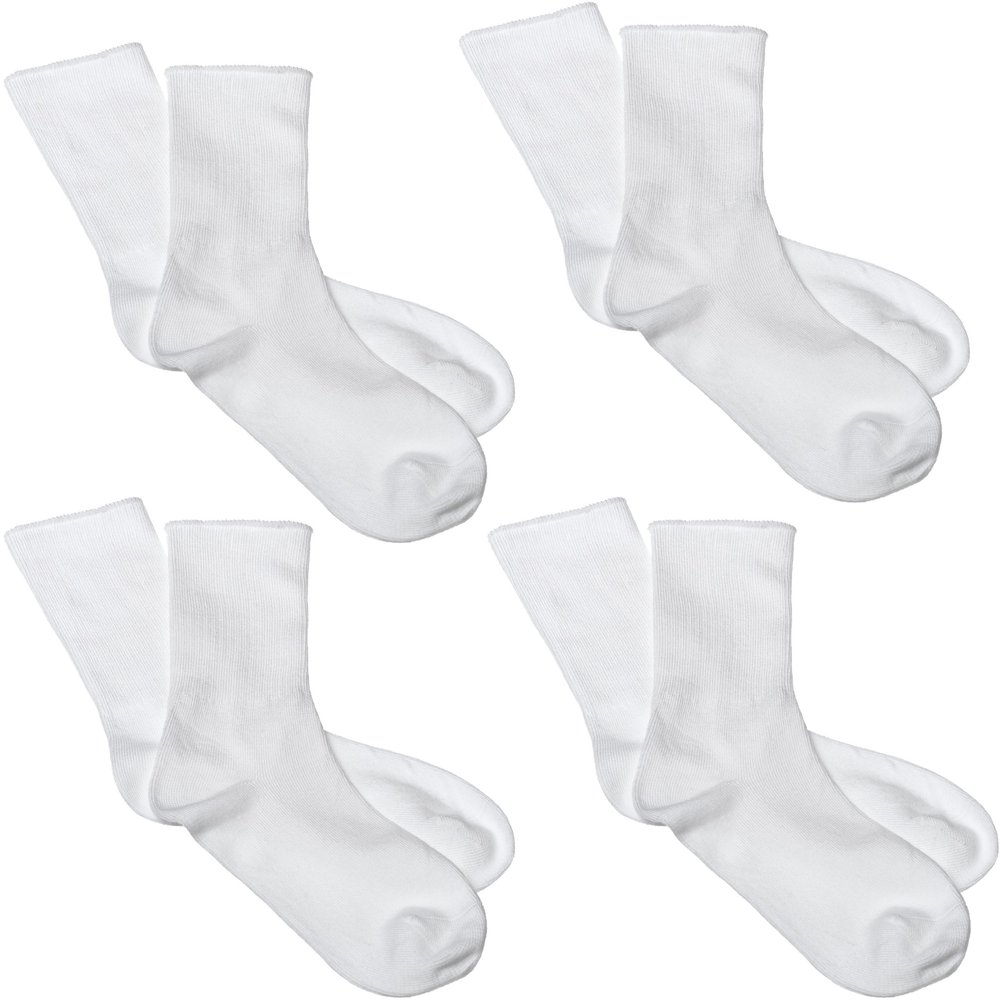 Jefferies Socks Big Boys' Seamless Casual Crew (Pack of 4),White,9-11