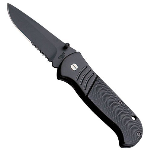 Whetstone Cutlery Thrasher Spring Assisted Pocket Knife, Black