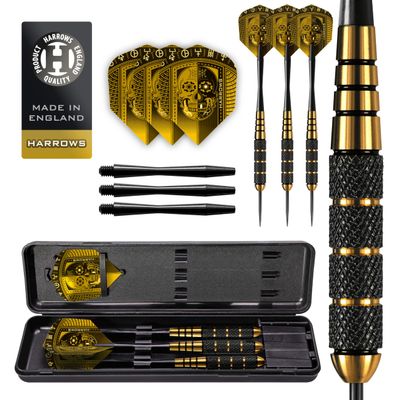Harrows Voodoo Darts, Steel Tip Darts Set, Includes Speedline Shafts, Marathon Gold Dart Flights, Available in Sizes 19g, 21g, 23g, 25g & 27g (21, Grams)