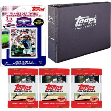 Minnesota Twins "Final Season" 2009 Topps MLB Team Set with 3 Ring Binder and 3 Topps Packs