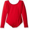 Capezio Girls' Little Team Basic Long Sleeve Leotard, Red, Small view 2