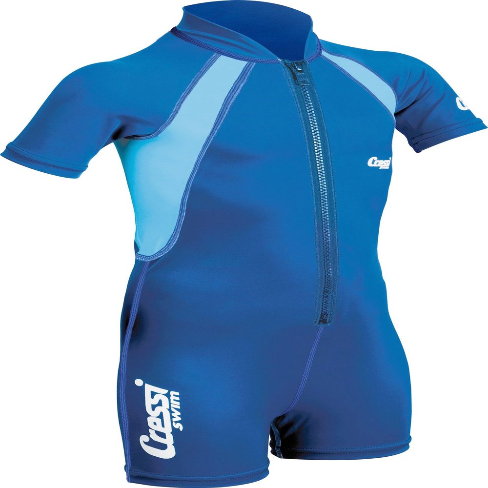 Cressi Kids Swimsuit Short Sleeve, Blue/Azure, 2XL