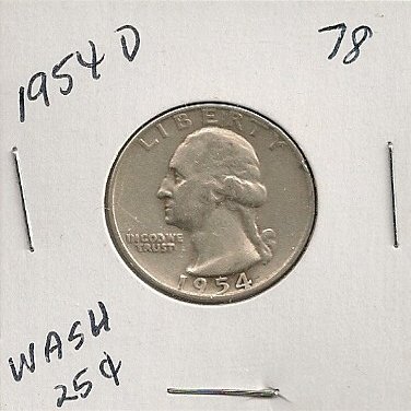 1954 D Washington Quarter in 2x2 Paper Flips