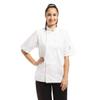 Vegas Short Sleeve Chefs Jacket - White Polycotton. Size: S (To fit chest 36 - 38"). view 1