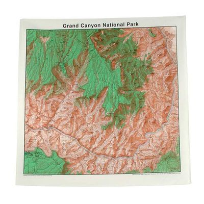 The Printed Image Topographic Map Bandana - Type:Grand Tetons Grand Canyon National Park