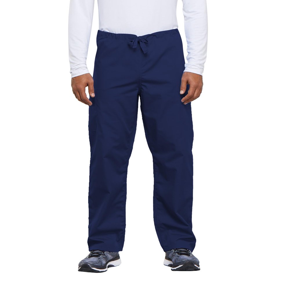 Cherokee Men's Originals Unisex Drawstring Cargo Scrub Pant, Navy, XX-Small