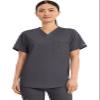 Cherokee Scrub Top for Women & Men, V-Neck Tuckable Medical Shirt with 1 Chest Pocket & ID Loop - WW625, XL, Pewter view 1