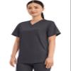 Cherokee Scrub Top for Women & Men, V-Neck Tuckable Medical Shirt with 1 Chest Pocket & ID Loop - WW625, XL, Pewter view 2