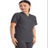 Cherokee Scrub Top for Women & Men, V-Neck Tuckable Medical Shirt with 1 Chest Pocket & ID Loop - WW625, XL, Pewter view 4