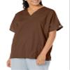 Cherokee Women's V Neck Scrubs Shirt, Chocolate, Large view 1