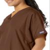 Cherokee Women's V Neck Scrubs Shirt, Chocolate, Large view 3