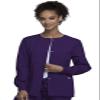 Cherokee Women Warm Up Scrubs Jacket Workwear Originals Snap Front Plus Size 4350, 4XL, Eggplant view 1