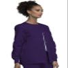 Cherokee Women Warm Up Scrubs Jacket Workwear Originals Snap Front Plus Size 4350, 4XL, Eggplant view 4