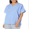 Cherokee Women's Plus Size V Neck Scrubs Shirt, Ciel, XX-Small view 1