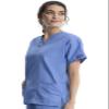 Cherokee Women's Plus Size V Neck Scrubs Shirt, Ciel, XX-Small view 4