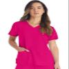 Dickies EDS Essentials Scrubs, V-Neck Womens Tops with Four-Way Stretch and Moisture Wicking DK615, M, Hot Pink view 1