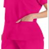 Dickies EDS Essentials Scrubs, V-Neck Womens Tops with Four-Way Stretch and Moisture Wicking DK615, M, Hot Pink view 2