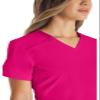Dickies EDS Essentials Scrubs, V-Neck Womens Tops with Four-Way Stretch and Moisture Wicking DK615, M, Hot Pink view 3