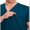 Cherokee Originals Unisex V-Neck Scrubs Shirt, Caribbean Blue, Medium view 2
