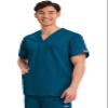 Cherokee Originals Unisex V-Neck Scrubs Shirt, Caribbean Blue, Medium view 4