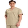 Cherokee Big and Tall Originals Unisex V-Neck Scrubs Shirt, Khaki, XXXX-Large view 4