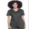 Cherokee Scrubs for Women Tuckable V-Neck O.R. Scrub Top with Chest Pocket,Soft Stretch,Easy Care Medical Uniform - WW657, S, Pewter view 1