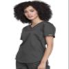 Cherokee Scrubs for Women Tuckable V-Neck O.R. Scrub Top with Chest Pocket,Soft Stretch,Easy Care Medical Uniform - WW657, S, Pewter view 2