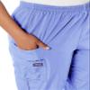 Cherokee Women's Plus Size Workwear Elastic Waist Cargo Scrubs Pant, Navy, 2X-Large Tall view 3