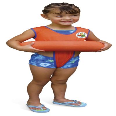 Poolmaster Learn-to-Swim Vest, Adjustable Tube Floatation Swim Trainer and Swim Aid for Kids Ages 3 to 6 Years, Orange