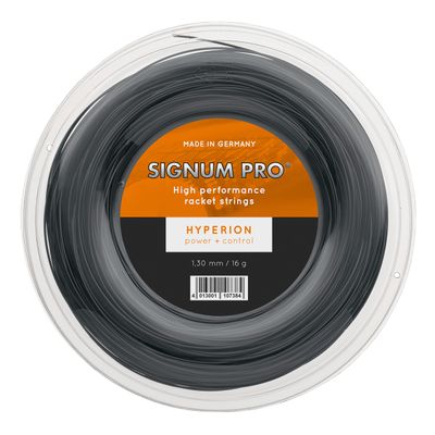 Signum Pro Tennis Strings String Signum Pro Hyperion 16g 1 30 Reel 200mt 660ft, Black, 1.3mm US